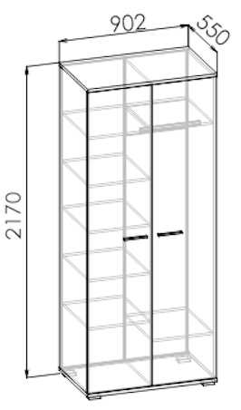 Шкаф 2-х створчатый Флора