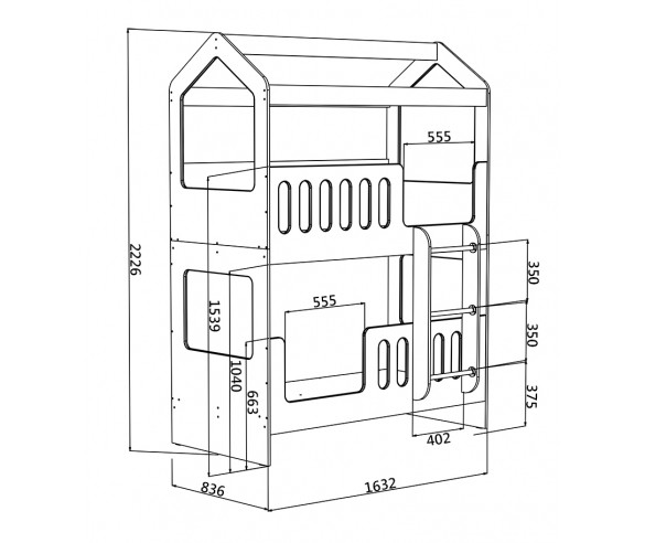 Двухъярусная кровать Домик Сказка ДС-17/1