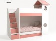 Кровать Домик белый  2х ярусная без тумбы 