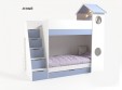 Кровать Домик белый  2х ярусная без тумбы 