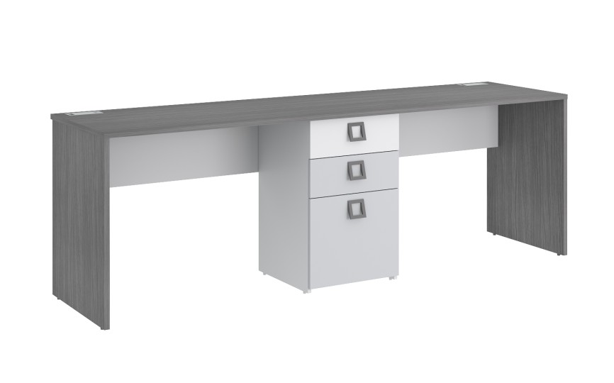 Стол на два рабочих места с тумбой Вектра С3