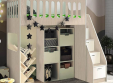 Кровать чердак ДС-27 с модулями для хранения