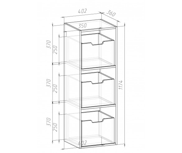Кровать чердак ДС-27 с модулями для хранения