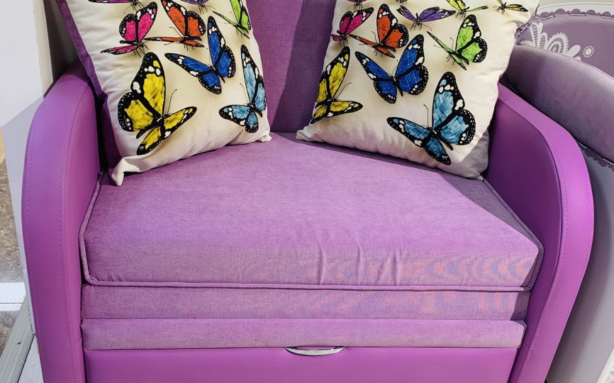 Диван Мультик Бабочки экокожа 