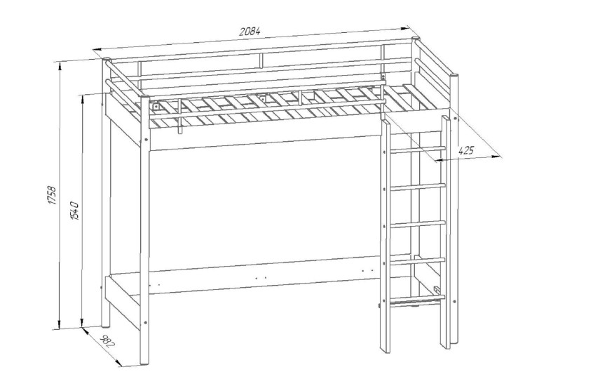 Кровать-чердак Хельга