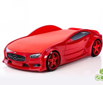 Кровать-машина объемная NEO "Мерседес" красный