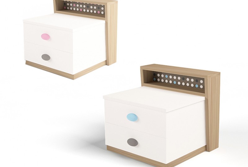 Тумба прикроватная MIX (розовый или голубой)
