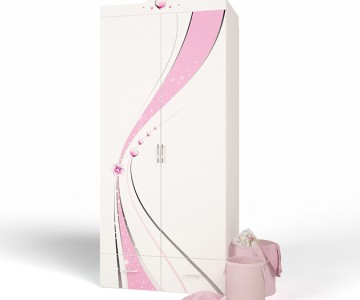 Шкаф 2-х дверный "Princess" для девочки Шкаф 2-х дверный "Princess" для девочки