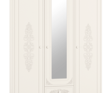 Шкаф трехстворчатый с зрекалом Ассоль АС-27 Белый