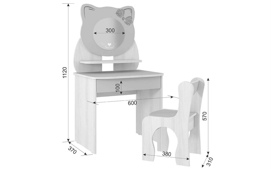 Туалетный столик со стульчиком "Котенок" 