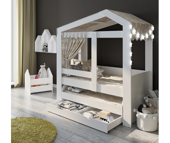 Домик Сказка с выдвижной кроватью (цветная) ДС-36/1/2