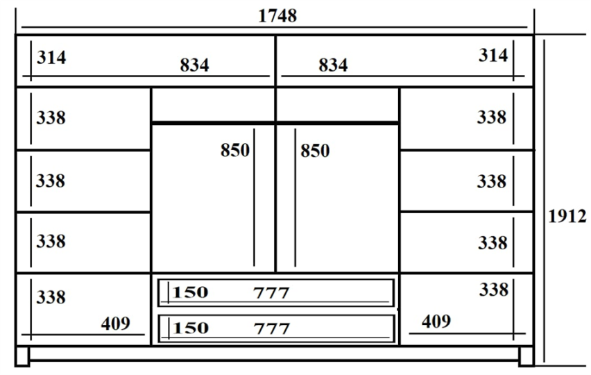 Шкаф 4-х дверный Эмма 10 Шкаф 4-х дверный Эмма 10