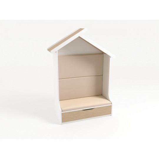 Стеллаж с подушкой Домик белый