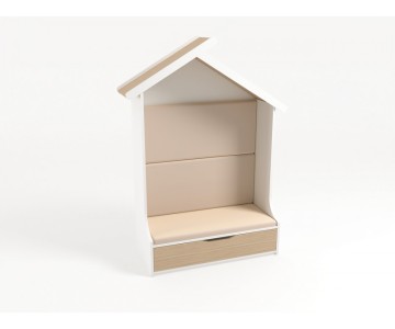 Стеллаж с подушкой Домик белый