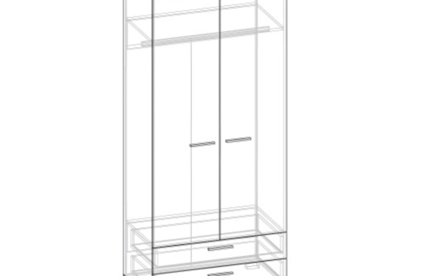 Шкаф 2-х створчатый многофункциональный