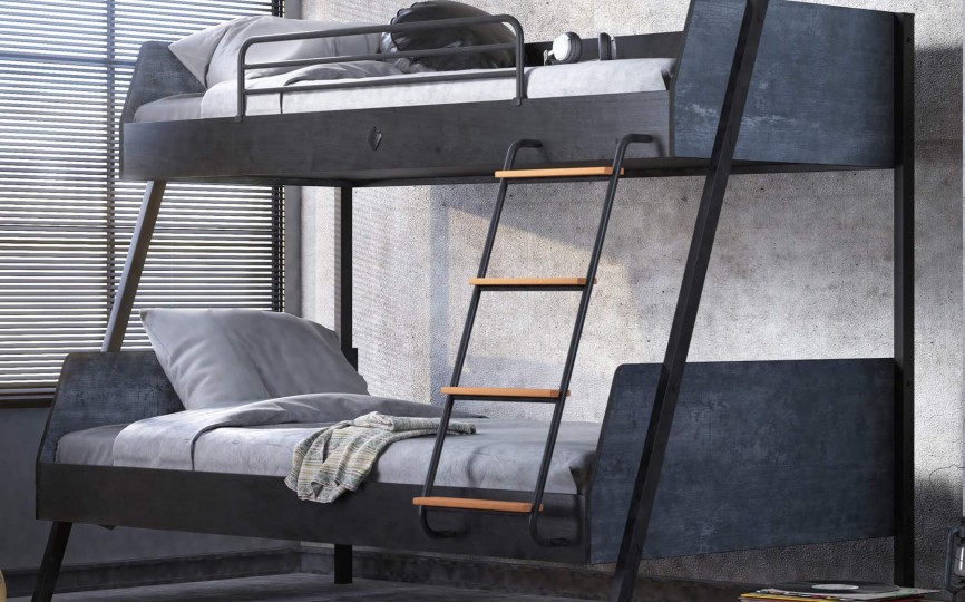 Кровать двухъярусная Dark Metal широкая