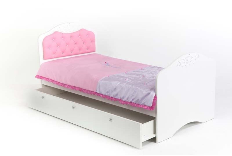 Кровать классик "Princess" №2 белое или розовое изголовье