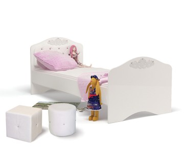 Кровать классик "Princess" №2 белое или розовое изголовье