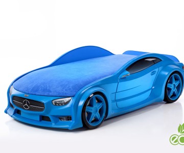 Кровать-машина объемная NEO "Мерседес" синий