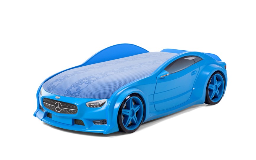 Кровать-машина объемная NEO "Мерседес" синий