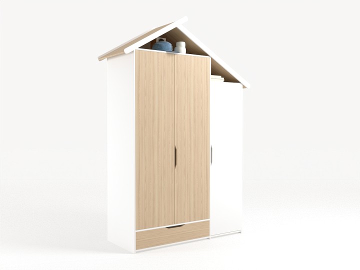 Шкаф 3х дверный из серии Домик белый