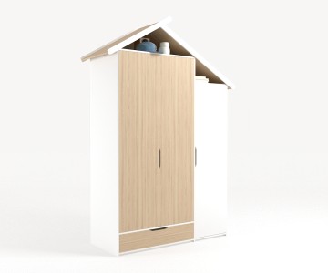 Шкаф 3х дверный из серии Домик белый