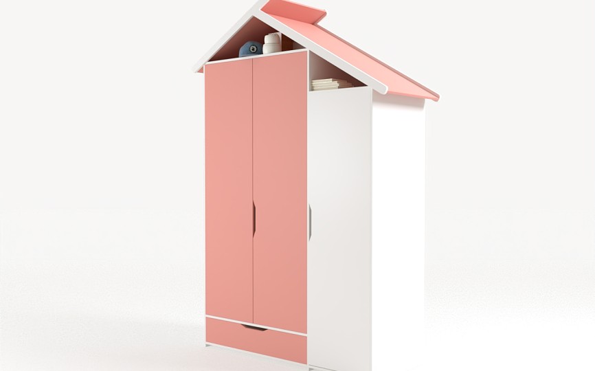 Шкаф 3х дверный из серии Домик белый