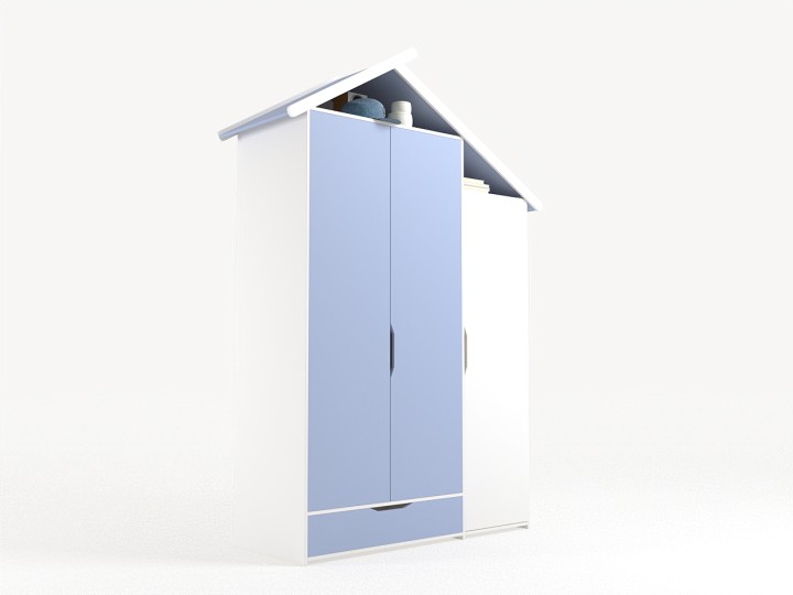 Шкаф 3х дверный из серии Домик белый