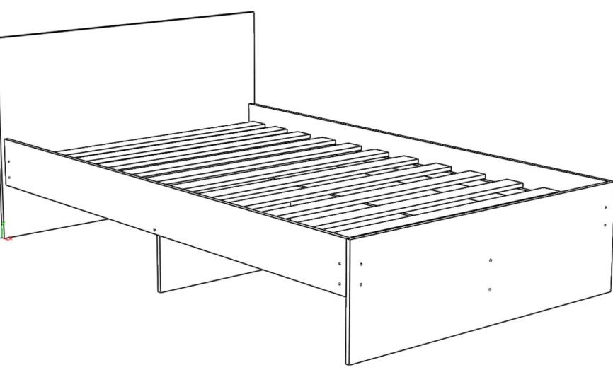 Кровать с прямой спинкой 