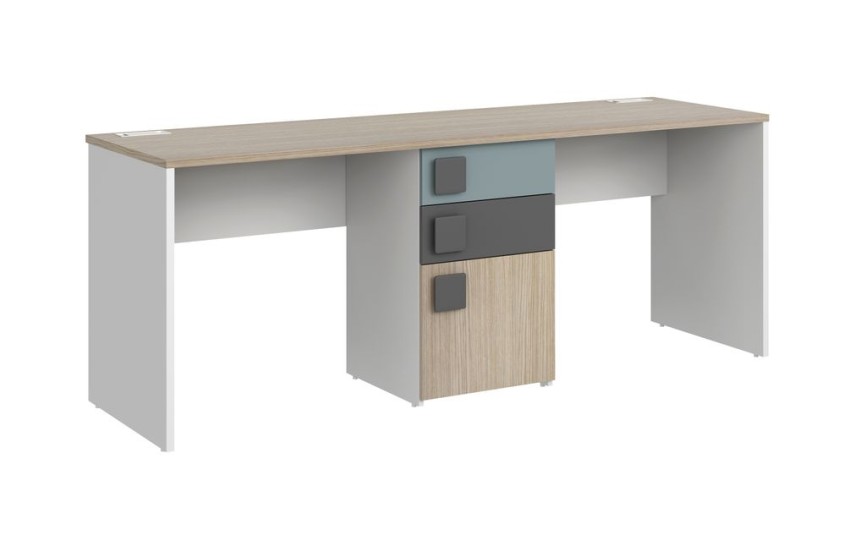 Стол на два рабочих места с тумбой Димика С3 