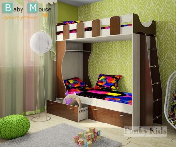Двухъярусная детская кровать Фанки Кидз - 5 Двухъярусная детская кровать Фанки Кидз - 5
