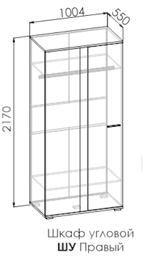 Шкаф угловой правый Флора ШУ Шкаф угловой правый Флора ШУ