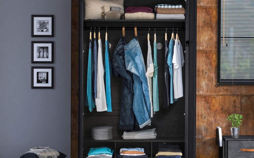 Шкаф двухдверный Dark Metal