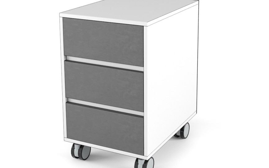 Тумба выкатная "Два плюс Два" (корпус белый)