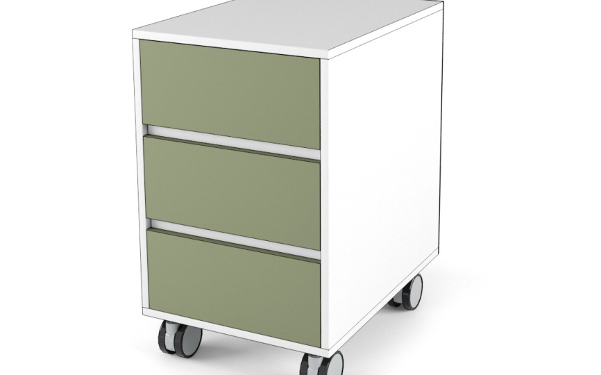 Тумба выкатная "Два плюс Два" (корпус белый)