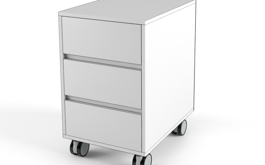 Тумба выкатная "Два плюс Два" (корпус белый)