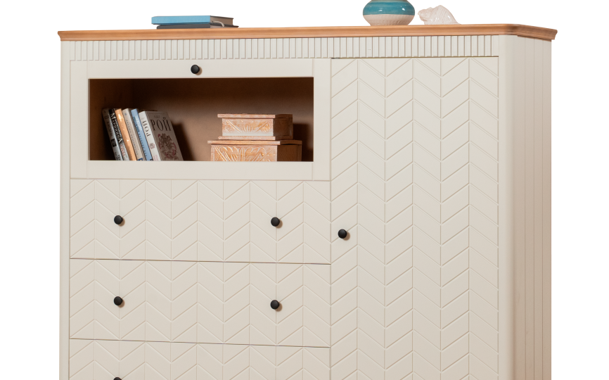 Комод Грета №42 три ящика, дверь и закрытая ниша