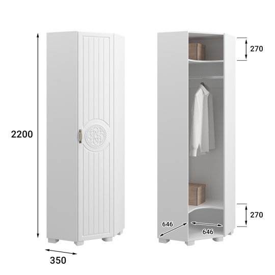 Шкаф угловой «Монблан» МБ-20К