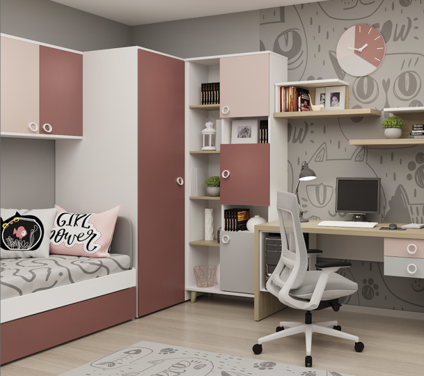 Шкаф угловой левый Смарти Пинк ШУ