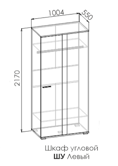 Шкаф угловой левый Ламбо ШУ