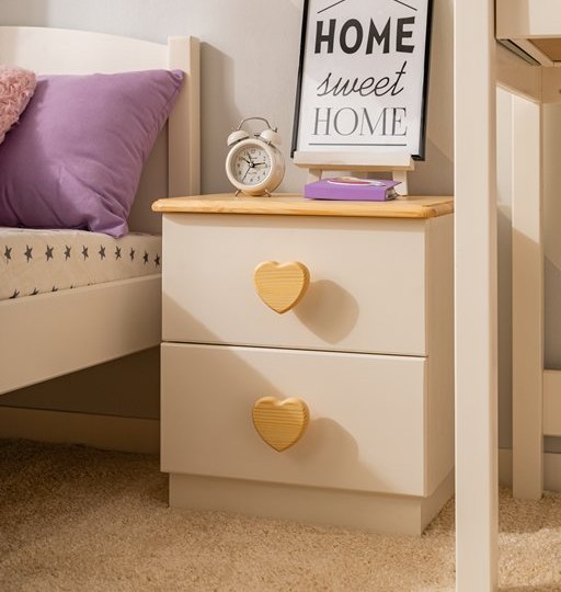 Тумба прикроватная узкая, два ящика Тимберика Кидс №3