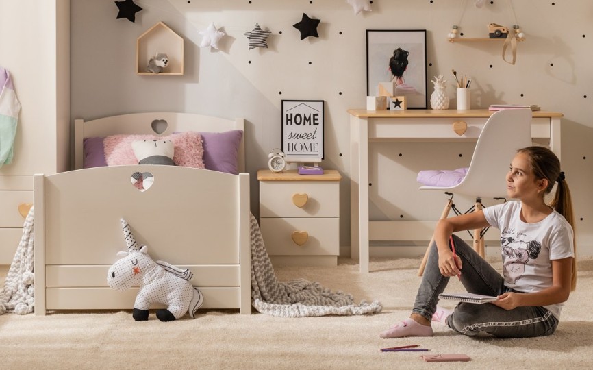 Тумба прикроватная узкая, два ящика Тимберика Кидс №3