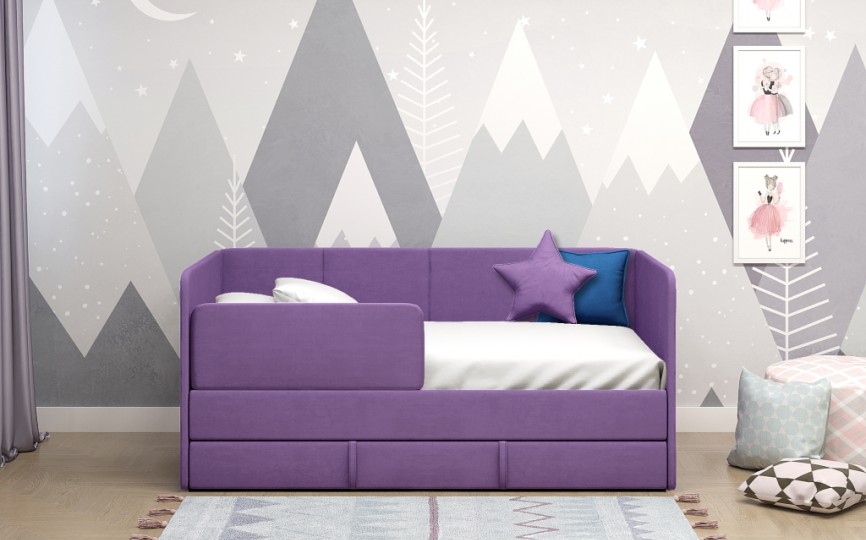 Диван-кровать "Симба" 160х80 см, с выкатным ящиком и бортиком Диван-кровать "Симба" 160х80 см, с выкатным ящиком и бортиком