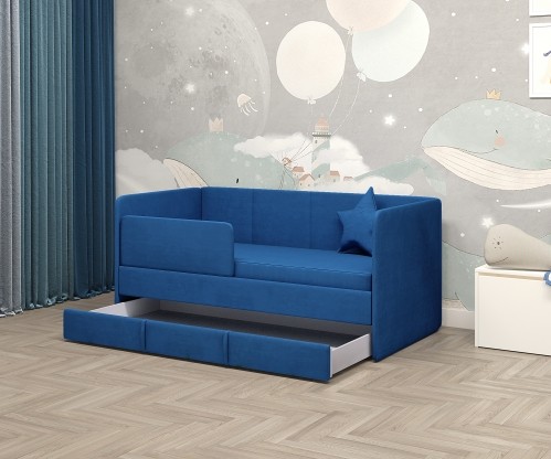 Диван-кровать "Симба" 160х80 см, с выкатным ящиком и бортиком Диван-кровать "Симба" 160х80 см, с выкатным ящиком и бортиком