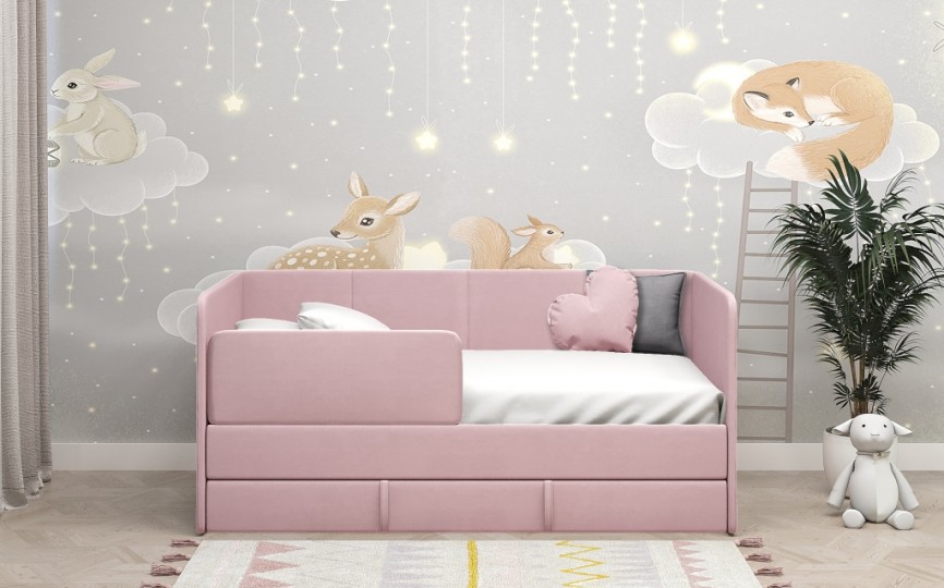 Диван-кровать "Симба" 160х80 см, с выкатным ящиком и бортиком Диван-кровать "Симба" 160х80 см, с выкатным ящиком и бортиком