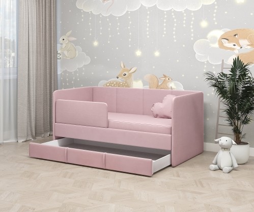 Диван-кровать "Симба" 160х80 см, с выкатным ящиком и бортиком Диван-кровать "Симба" 160х80 см, с выкатным ящиком и бортиком