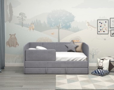 Диван-кровать "Симба" 160х80 см, с выкатным ящиком и бортиком