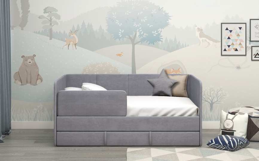 Диван-кровать "Симба" 160х80 см, с выкатным ящиком и бортиком Диван-кровать "Симба" 160х80 см, с выкатным ящиком и бортиком