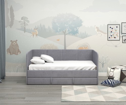 Диван-кровать "Симба" 160х80 см, с выкатным ящиком и бортиком Диван-кровать "Симба" 160х80 см, с выкатным ящиком и бортиком