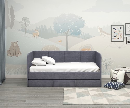 Диван-кровать "Симба" 160х80 см, с выкатным ящиком и бортиком Диван-кровать "Симба" 160х80 см, с выкатным ящиком и бортиком